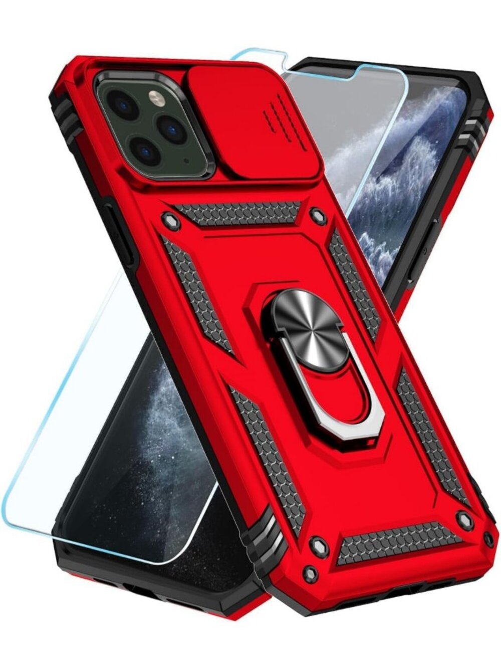 Red iPhone 11 Pro Case with Slide Camera Cover - Slim, Stylish & Protective